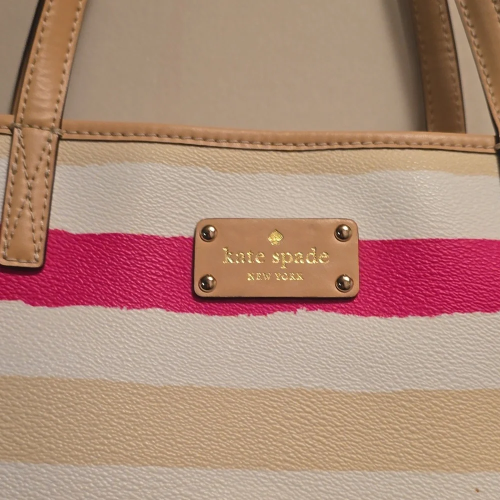 Kate Spade Vibrant Pink and Cream Tote